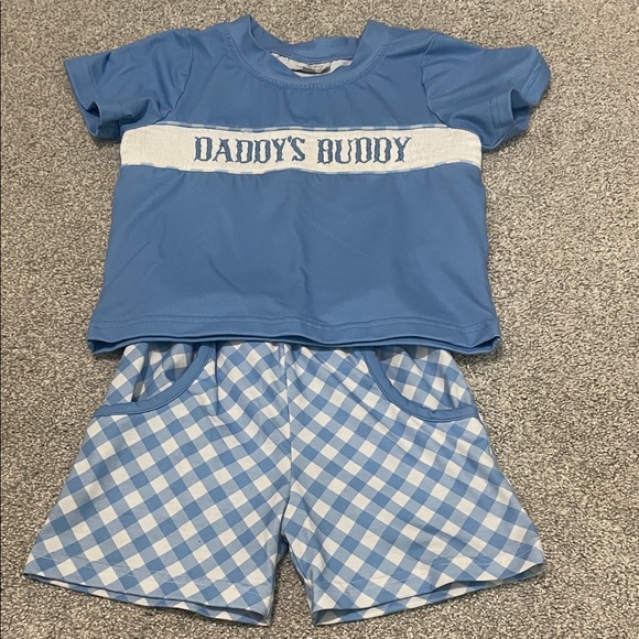 “Daddy’s Buddy” Smocked Set - Picture 1 of 4